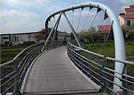 >大川親水緑地人道橋 渡り口