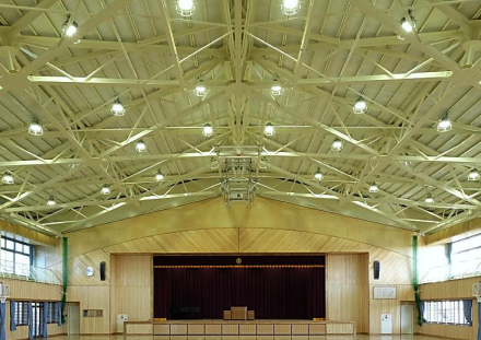 上三川町立上三川小学校体育館 内観