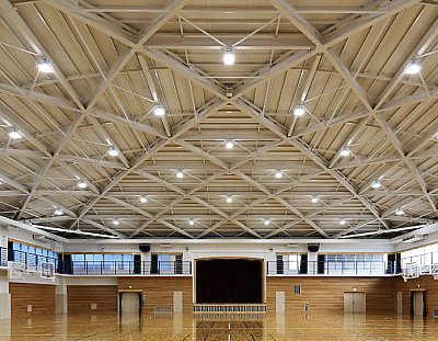比叡山高等学校体育館 内観